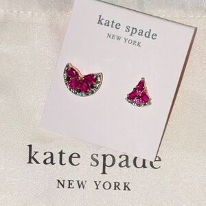 NWT Kate Spade 🍉 🍉 Watermelon Earrings - Asymmetrical Studs🍉